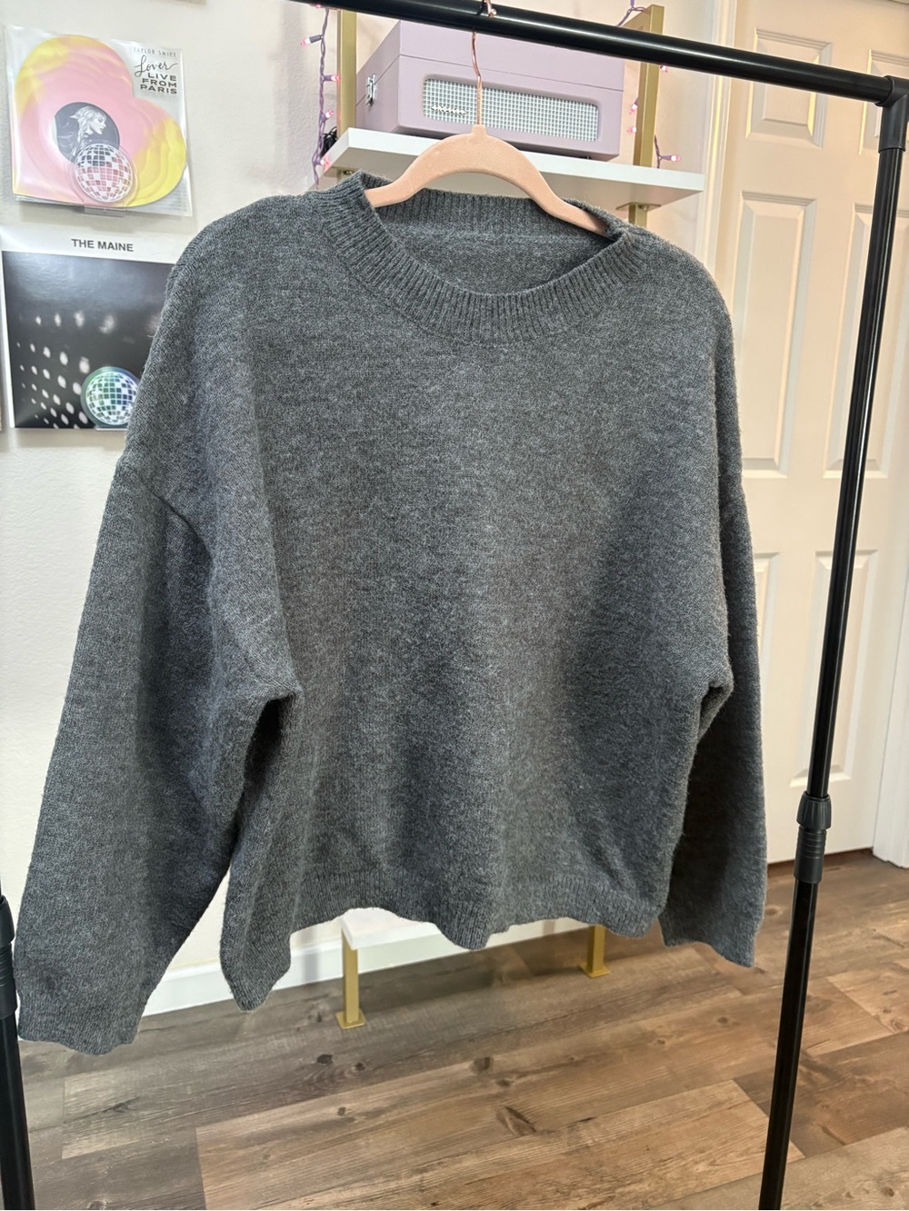 Cozy Charcoal Gray Crewneck Sweater